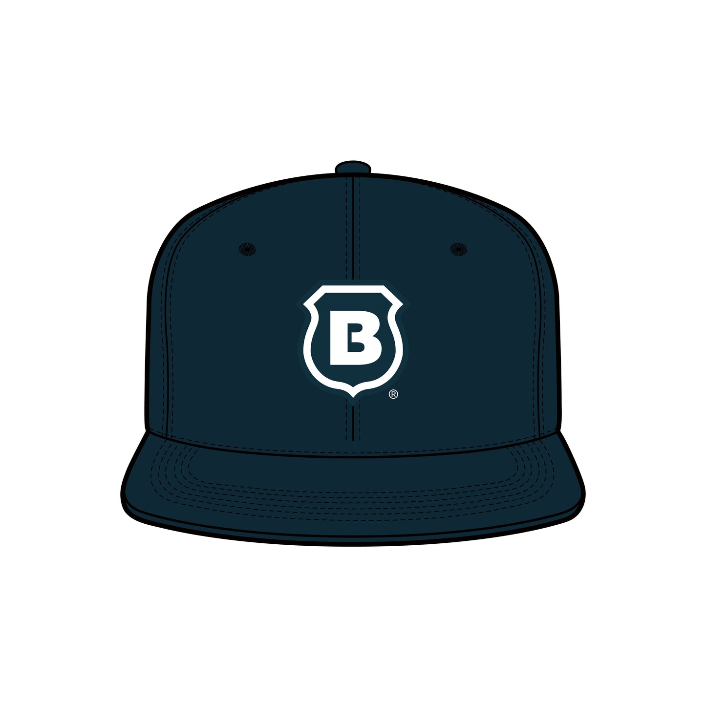 NAVY B SHIELD LOGO HAT